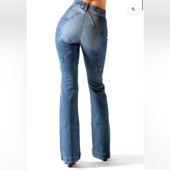 REVICE Jeans VENUS FLARES / ECLIPSE WASH size 26 star butt flares - Picture 1 of 14